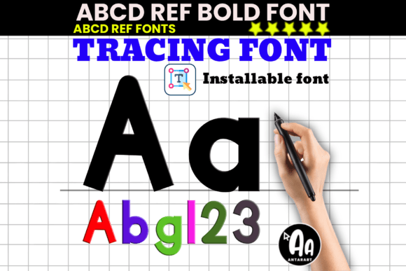 Abcd Ref Bold Tracing Font for Branding